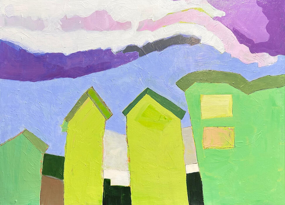 &#39;Green Houses&#39; (24&quot; x 18&quot;)